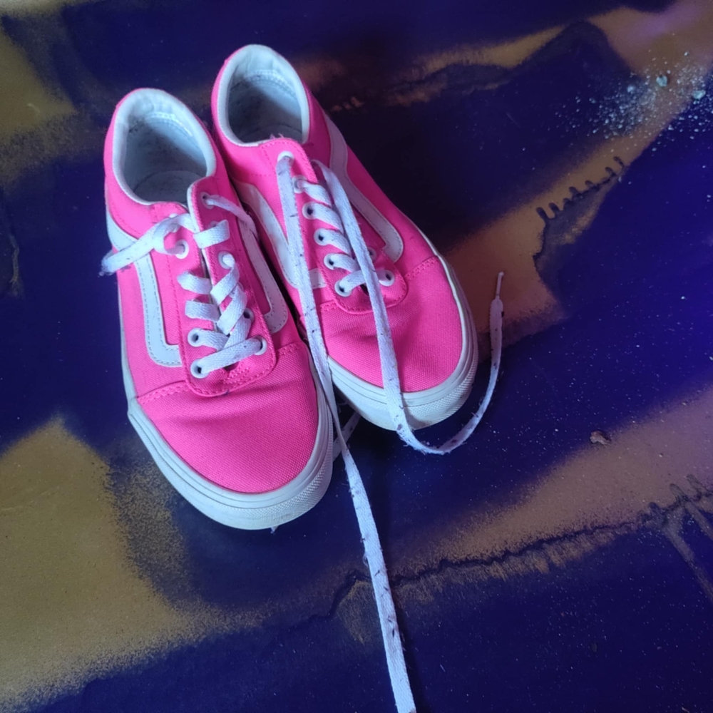 Vans Pink and White Women's Sneakers